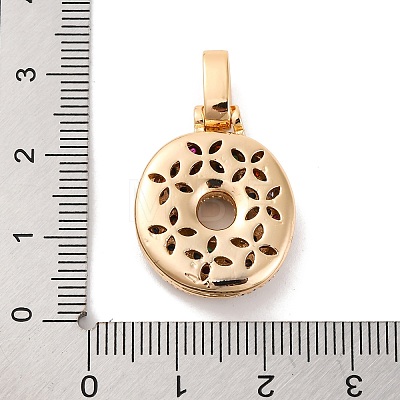 Brass Micro Pave Cubic Zirconia Pendants KK-C076-29O-G02-1