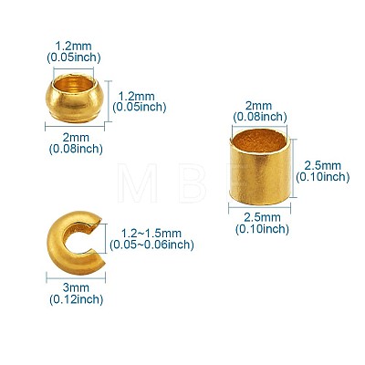 Brass Crimp Beads KK-TA0007-57-1