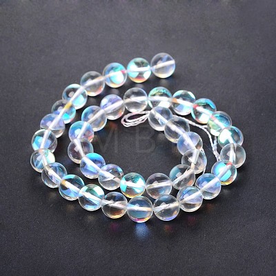 Synthetical Moonstone Round Beads Strands X-G-M049-6mm-02J-1