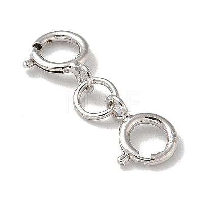 S925 Sterling Silver Double Spring Ring Clasps STER-R003-07P-1