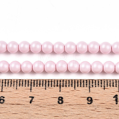 Baking Painted Pearlized Glass Pearl Bead Strands HY-N002-4mm-B04-1