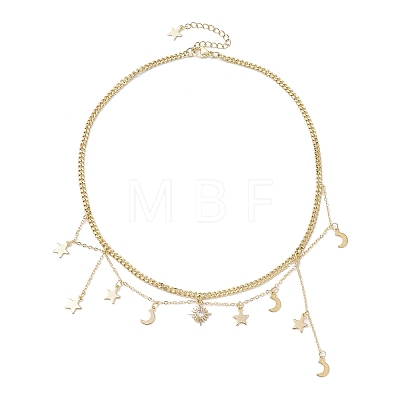 Brass with Stainless Steel Necklaces NJEW-JN04687-1