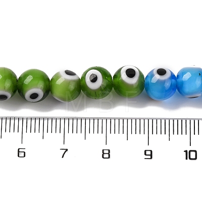 Chakra Theme Handmade Evil Eye Lampwork Beads Strands LAMP-G164-06B-1