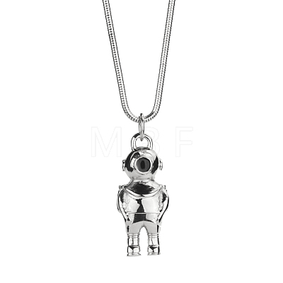 Cute Stainless Steel Spaceman Pendant Necklaces for Women's Daily Wear AD9649-1-1