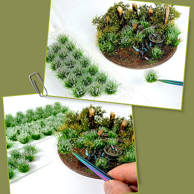 Resin Mini Grass Tufts AJEW-WH20120-10A-05-1