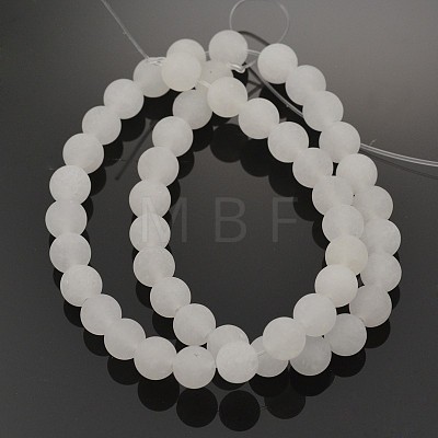 Natural White Jade Round Beads Strands X-G-D662-8mm-1