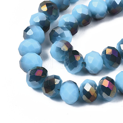 Electroplate Opaque Glass Beads Strands LS-EGLA-A034-P8mm-F19-1-1