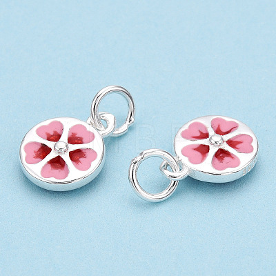 925 Sterling Silver Enamel Charms X-STER-T004-04S-1