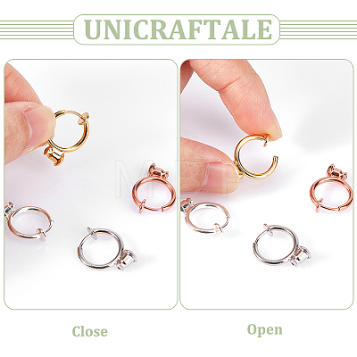 Unicraftale 12 Pairs 4 Colors Brass Clip-on Earring Findings KK-UN0001-55-1