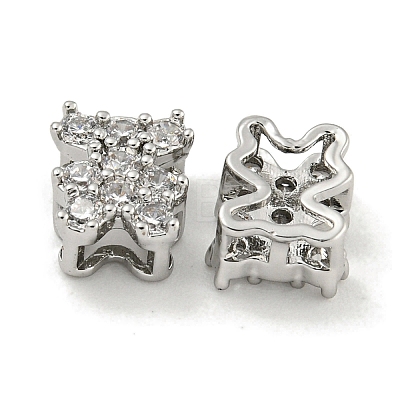 Brass with Clear Cubic Zirconia Charms KK-Q820-22P-1