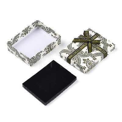 Flower Printed Cardboard Jewelry Boxes CBOX-T006-05D-1