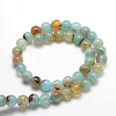 Dyed Natural Agate Round Beads Strands X-G-E321A-10mm-02-1