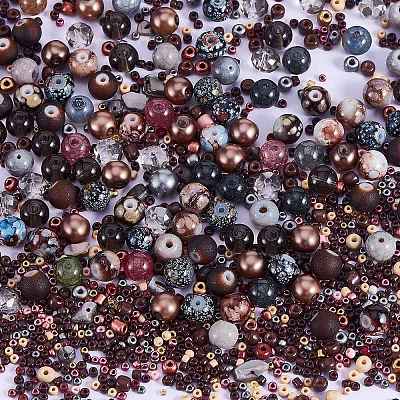 2 Bag Glass Round Beads Set JX547L-1