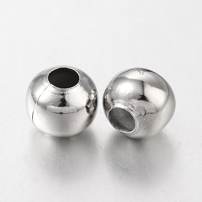 Platinum Iron Round Spacer Beads X-E188Y-1