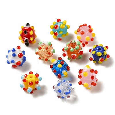 Handmade Pumpkin Spot Lampwork Beads X1-LAMP-P064-02B-1