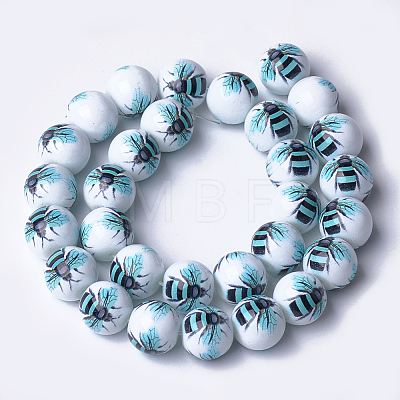 Printed & Spray Painted Glass Beads GLAA-S047-01D-1