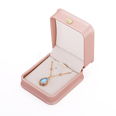 PU Leather Necklace Pendant Gift Boxes LBOX-TADJ0001-01B-1