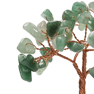 Christmas Natural Green Aventurine Chips Tree Decorations DJEW-K028-03C-1