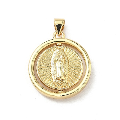 Religion Brass Pendants KK-P350-07B-G-1