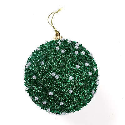 Christmas Ball Foam & Plastic Imitation Pearl Pendant Decoration FIND-G056-01A-1