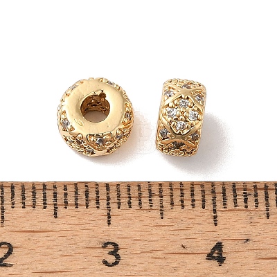Brass with Clear Cubic Zirconia Beads KK-G503-15G-1