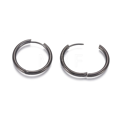 304 Stainless Steel Huggie Hoop Earrings EJEW-F111B-25mm-B-1