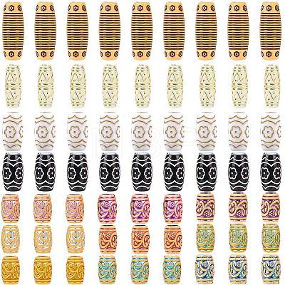 44Pcs Plastic & Resin Dreadlocks Braiding Beads OHAR-SC0001-21-1