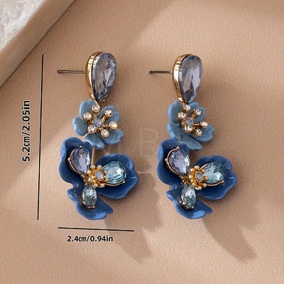Alloy & Acrylic Dangle Stud Earrings FS-WG9FA2A-01-1