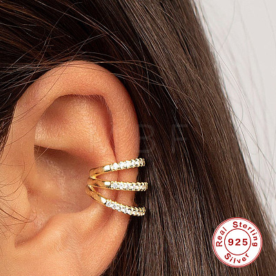 Fashionable Punk Style Triple-layered Ear Clip without Piercing Silver Earrings MM5008-1-1