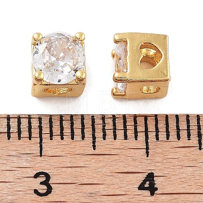 Rack Plating Brass Micro Pave Cubic Zirconia Beads KK-Z071-39G-1