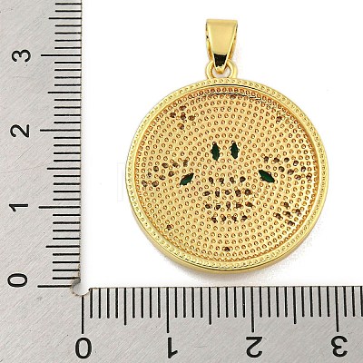 Real 18K Gold Plated Brass Micro Pave Cubic Zirconia Pendants KK-R159-34G-1