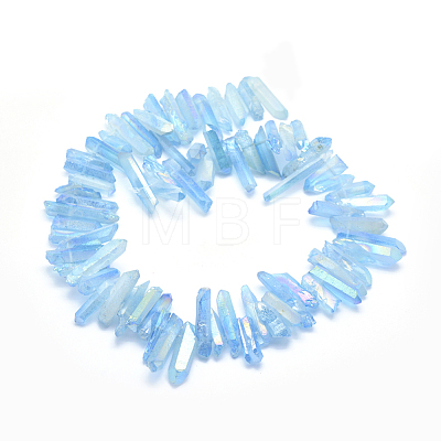 Electroplated Natural Quartz Crystal Beads Strands G-P368-05A-1