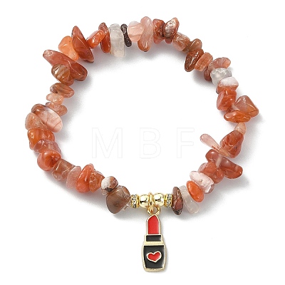 Natural & Synthetic Mixed Gemstone Chips Beaded Stretch Bracelet BJEW-JB09587-1