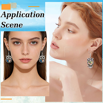 3 Pairs 3 Styles Alloy Dangle Earrings EJEW-WR0001-14-1