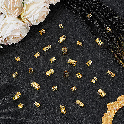 150Pcs 6 Styles Iron Dreadlocks Beads Hair Decoration OHAR-PA0001-06G-1