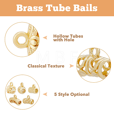 30Pcs 5 Style Brass Tube Bails KK-FH0005-92-1
