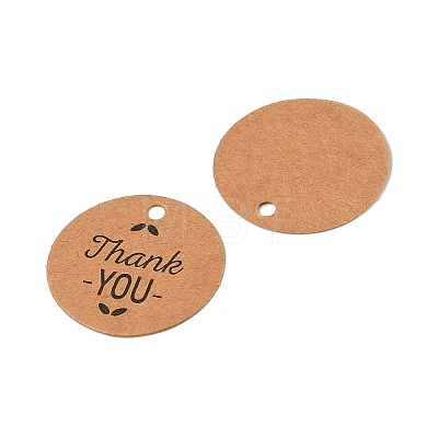 100Pcs Kraft Paper Thank You Printed Gift Tags CDIS-H007-06-1