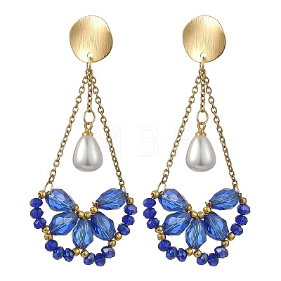 Electroplate Glass Dangle Earrings for Women EJEW-MZ00796-01-1
