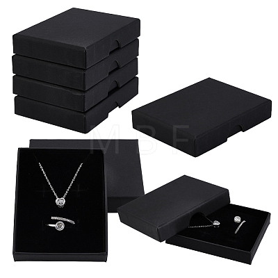 Paper Jewelry Set Gift Packing Boxes with Lid CON-WH0095-221-1