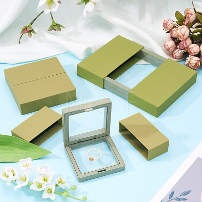 3 Bags 3 Styles Square Transparent PE Thin Film Suspension Jewelry Display Box CON-TA0001-38A-1