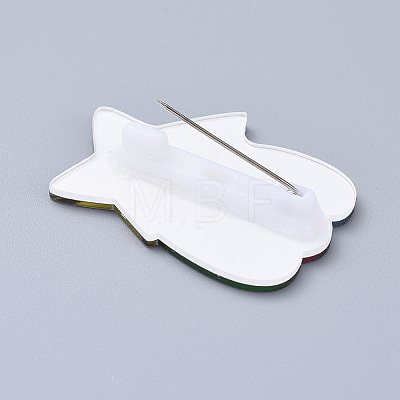 Acrylic Safety Brooches JEWB-D006-B05-1