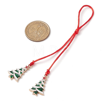 Christmas Tree Alloy Enamel Pendant Decorations HJEW-JM02302-1