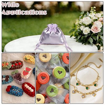 Satin Cloth Drawstring Pouches with Flower ST-CJ0048-001D-1