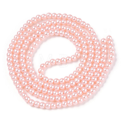 Baking Painted Pearlized Glass Pearl Round Bead Strands HY-Q003-4mm-05-1