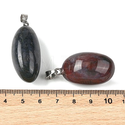 Natural Indian Agate Tumbled Stone Pendants GG-K002-06J-1