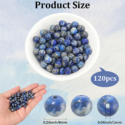 120Pcs Natural Lapis Lazuli Beads G-PA0001-15A-1