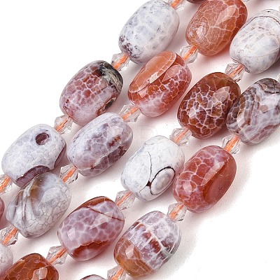 Natural Fire Crackle Agate Beads Strands G-K393-G02-12x16-1