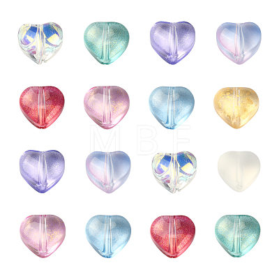 100Pcs 10 Colors Transparent Glass Beads GLAA-CJ0001-56-1