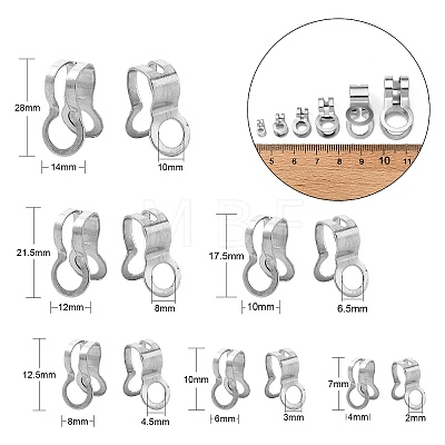 90Pcs 6 Styles 304 Stainless Steel Ball Chain Connectors STAS-CJ0002-11-1