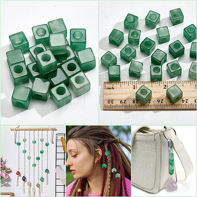 20Pcs Natural Green Aventrine Gemstone European Beads G-NB0005-89C-1